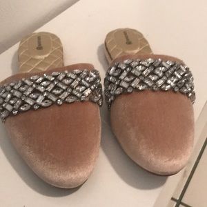 Pink crystal slides by Birdies worn twice